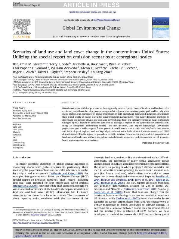 (PDF) Scenarios of land use and land cover change in the conterminous ...