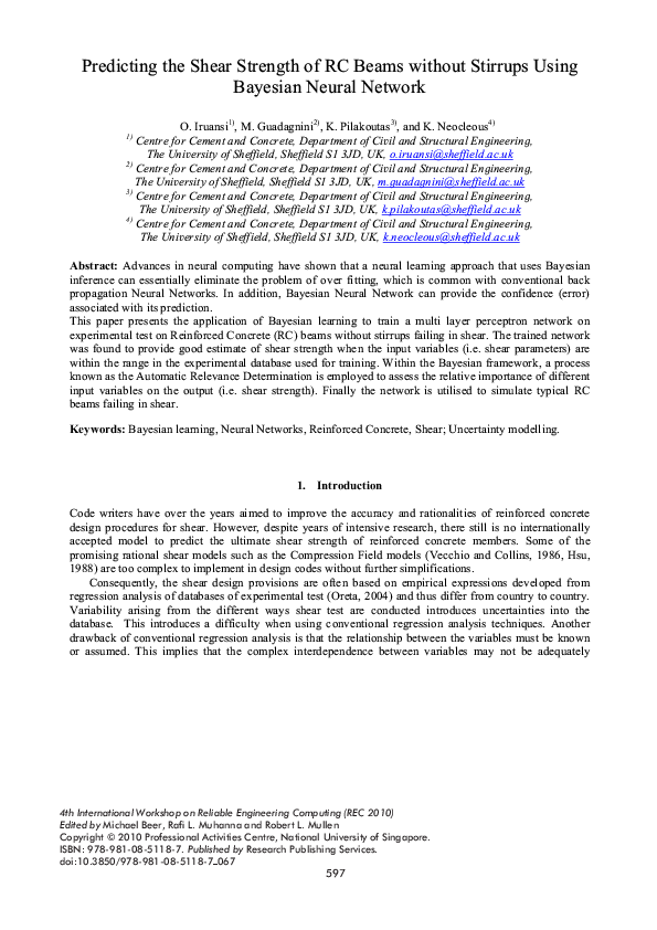 (PDF) Predicting the Shear Strength of RC Beams without Stirrups Using ...