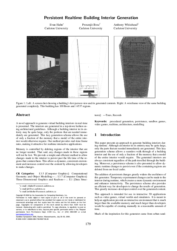 (PDF) Persistent realtime building interior generation