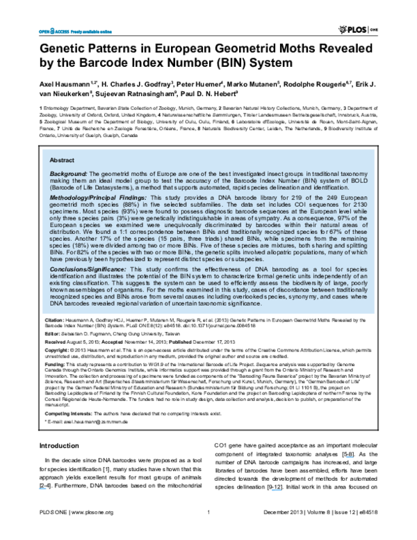 pdf-genetic-patterns-in-european-geometrid-moths-revealed-by-the