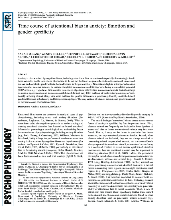 (PDF) Time course of attentional bias in anxiety: emotion and gender ...