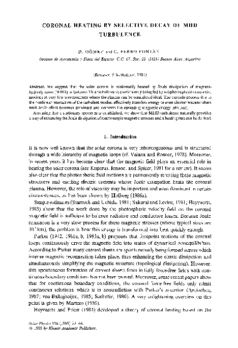 (PDF) Coronal heating by selective decay of MHD turbulence
