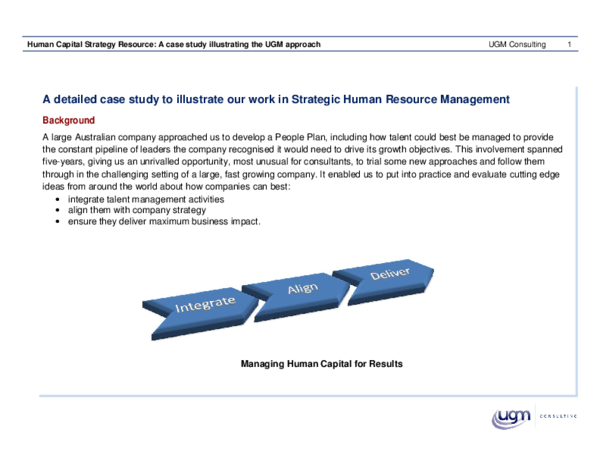 Human capital strategy resource a case study illustrating the ugm approach 06 image