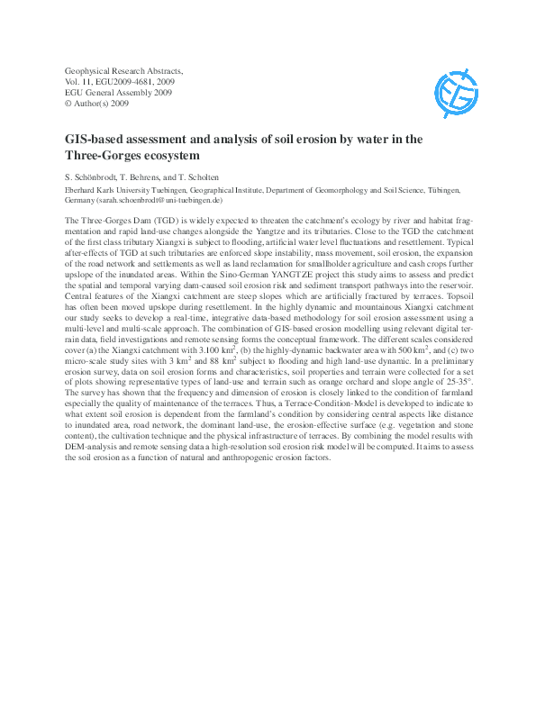 (PDF) GIS-based assessment and analysis of soil erosion by water in the ...