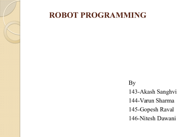 (PPT) ROBOT PROGRAMMING