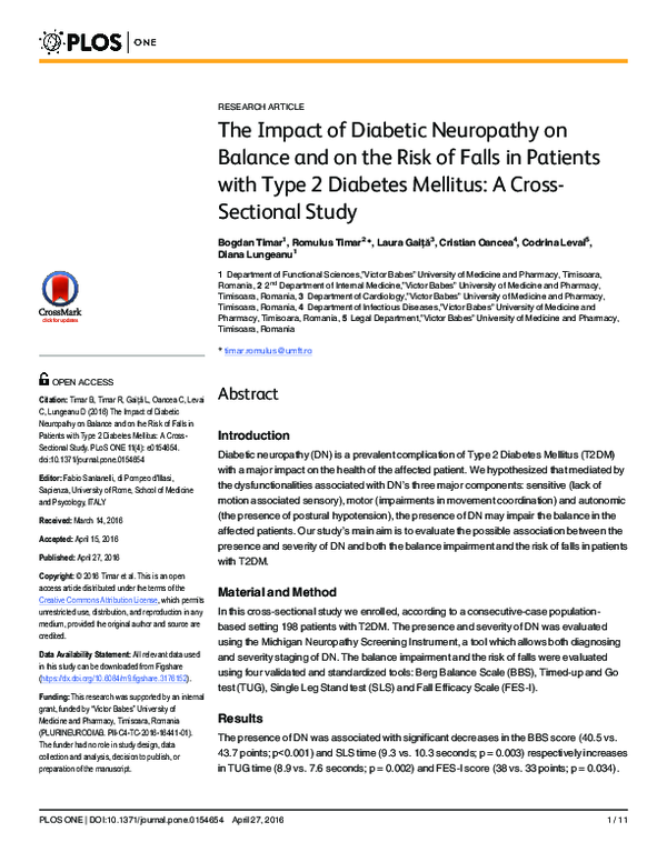 (PDF) The Impact of Diabetic Neuropathy on Balance and on the Risk of ...