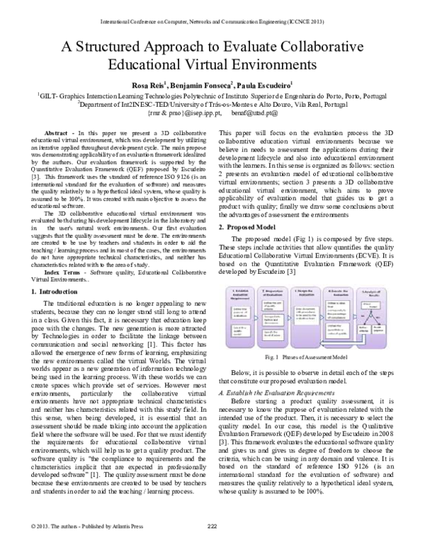 (PDF) A Structured Approach to Evaluate Collaborative Educational ...