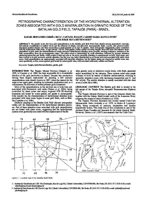 (PDF) Petrographic characterization of the hydrothermal alteration ...