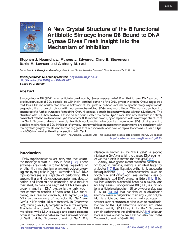 (PDF) A new crystal structure of the bifunctional antibiotic ...