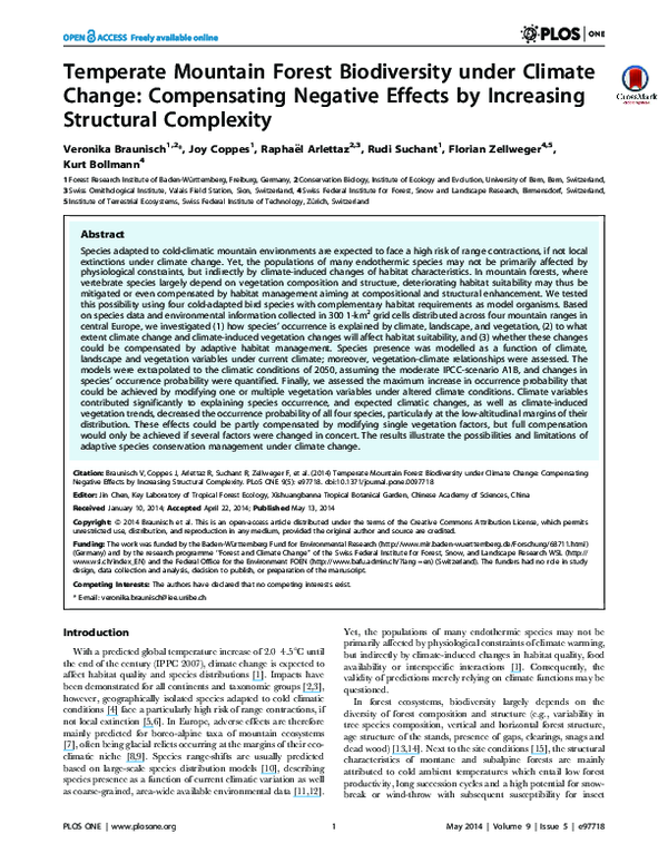 (PDF) Temperate Mountain Forest Biodiversity under Climate Change ...