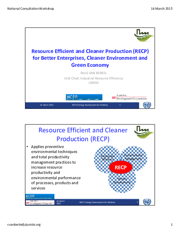 (PDF) Resource Efficient and Cleaner Production: better enterprises ...