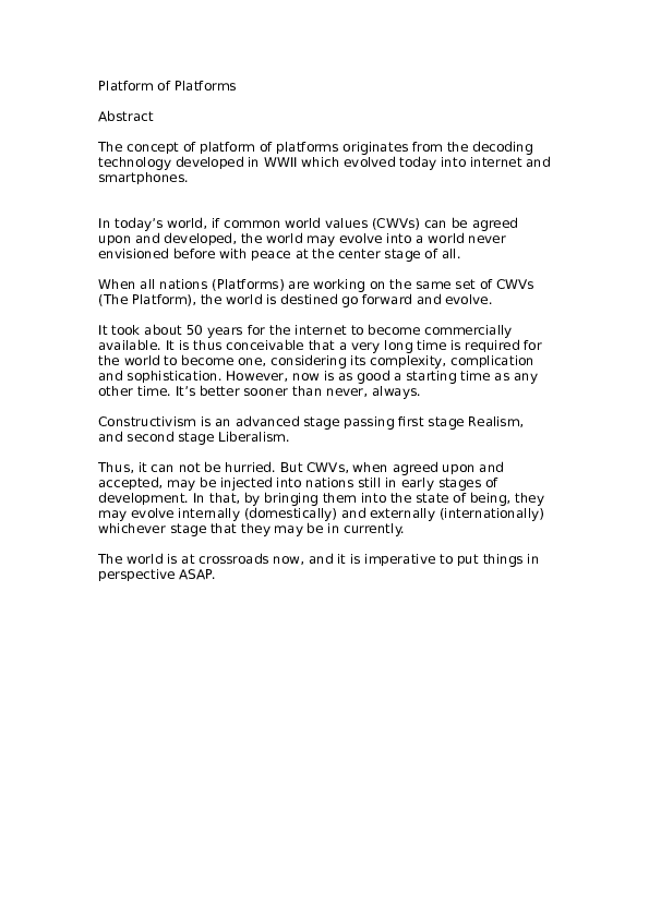 (DOC) Platform of Platforms