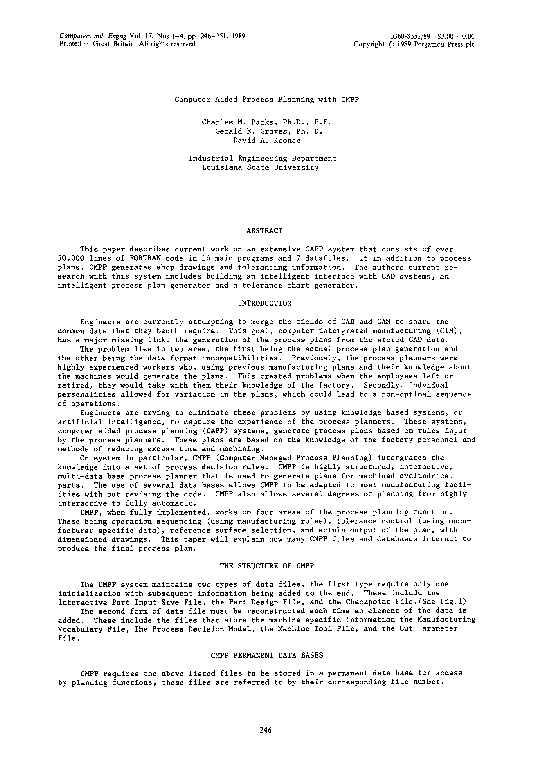 (PDF) Computer aided process planning with CMPP