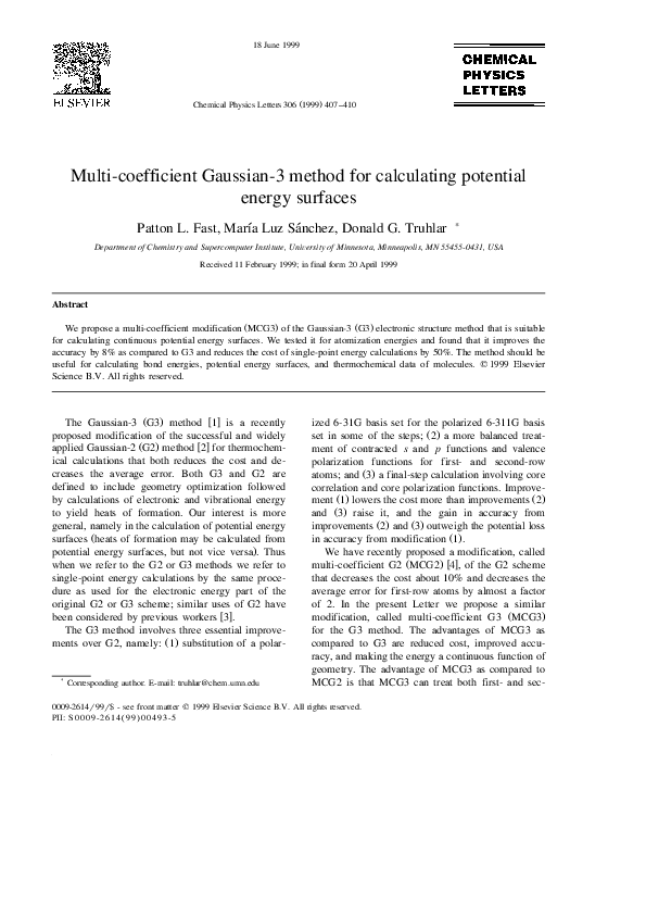 (PDF) Multi-coefficient Gaussian-3 method for calculating potential ...