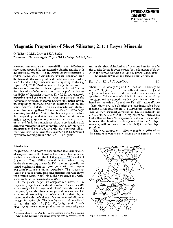 (PDF) properties of sheet silicates; 1 1 layer minerals Jmd
