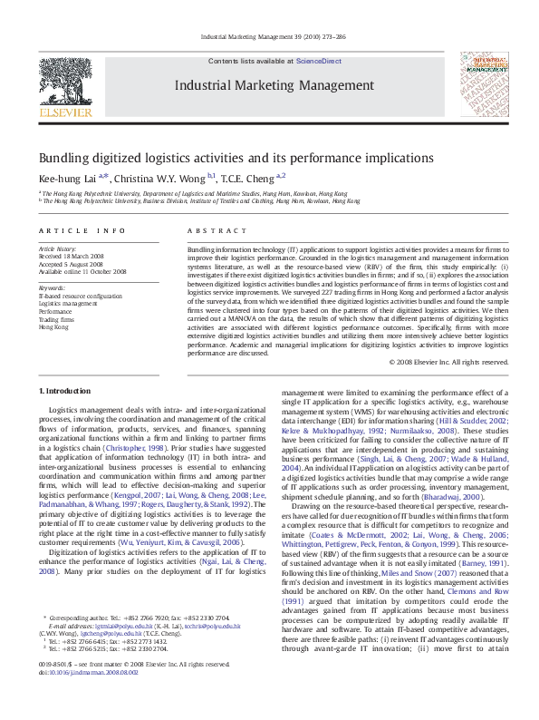 Reaction paper about logistics picture