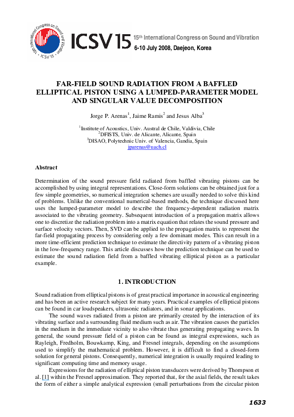 (PDF) Acoustics and Vibration Theory: Far-Field Sound Radiation From A ...