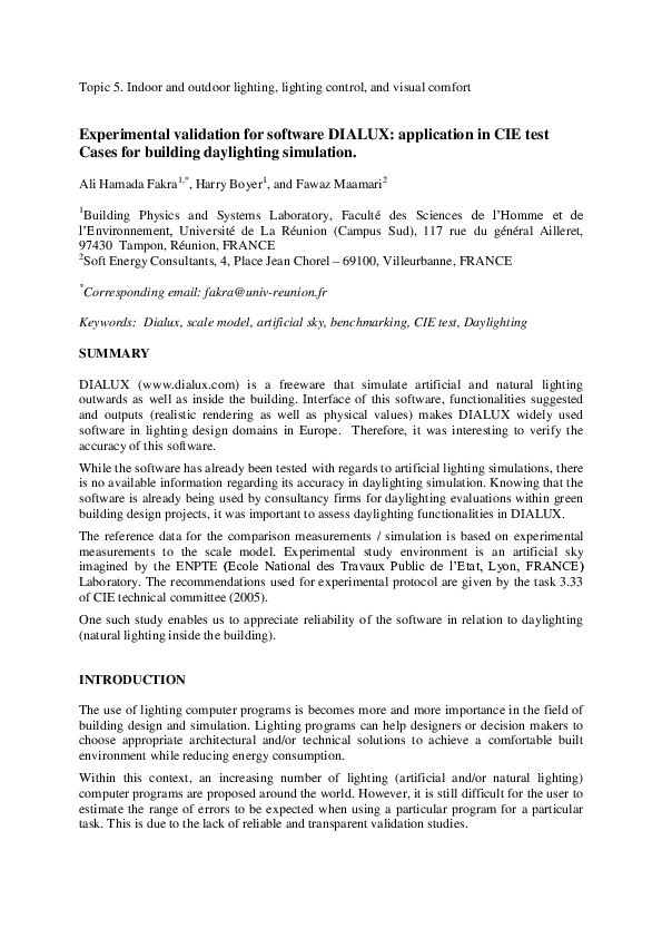 (PDF) Experimental validation for software DIALUX: application in CIE ...