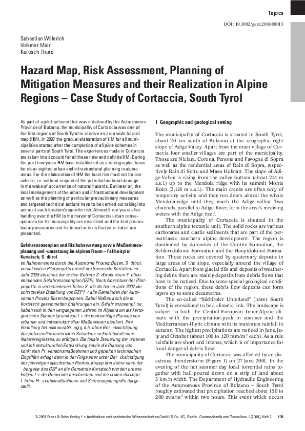 (PDF) Hazard Map, Risk Assessment, Planning of Mitigation Measures and ...