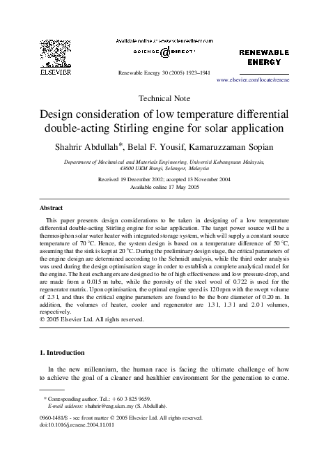 (PDF) Design consideration of low temperature differential double ...