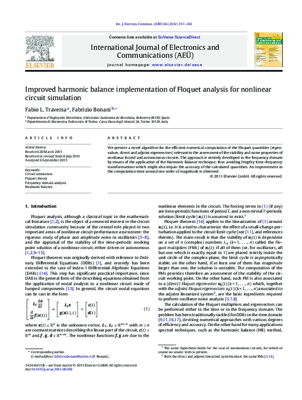 (PDF) Improved harmonic balance implementation of Floquet analysis for ...