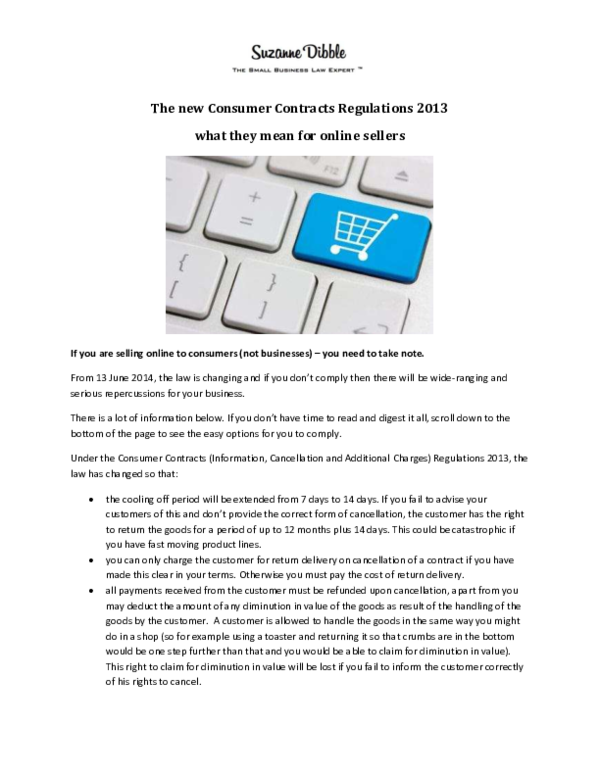 Consumer Contracts Regulations >> Pdf The New Consumer Contracts Regulations 2013 What They Consumer Contracts Regulations >> Pdf The New Consumer Contracts Regulations 2013 What They