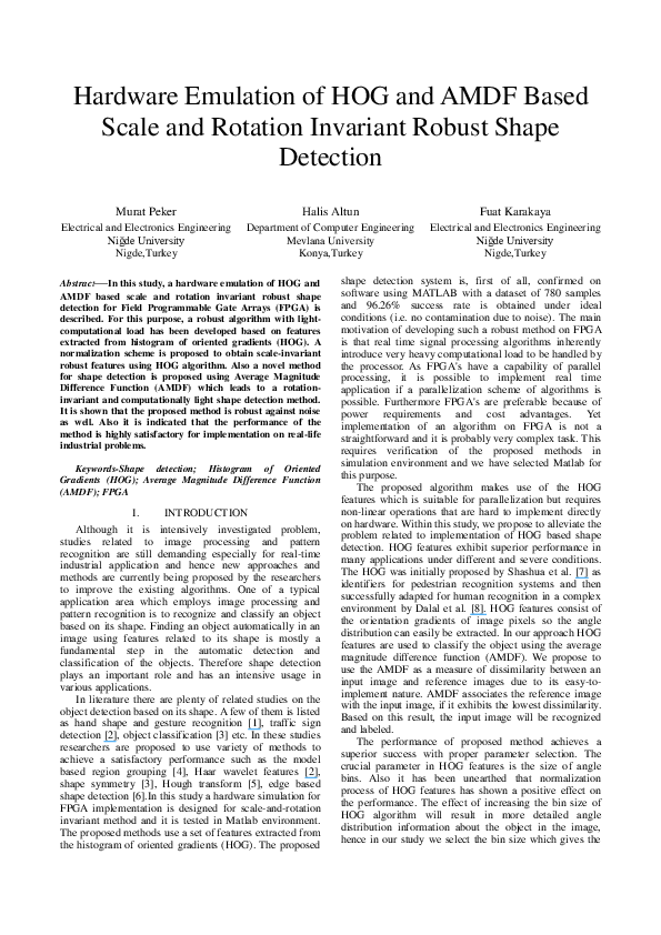 (PDF) Hardware emulation of HOG and AMDF based scale and rotation ...