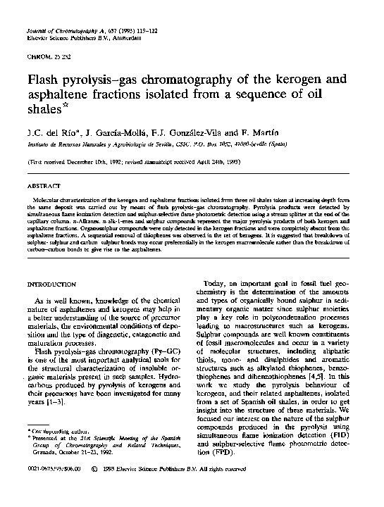 (PDF) Flash pyrolysisgas chromatography of the kerogen and asphaltene