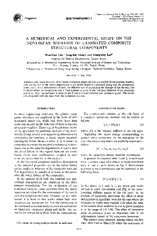 (PDF) A numerical and experimental study on the nonlinear behavior of ...