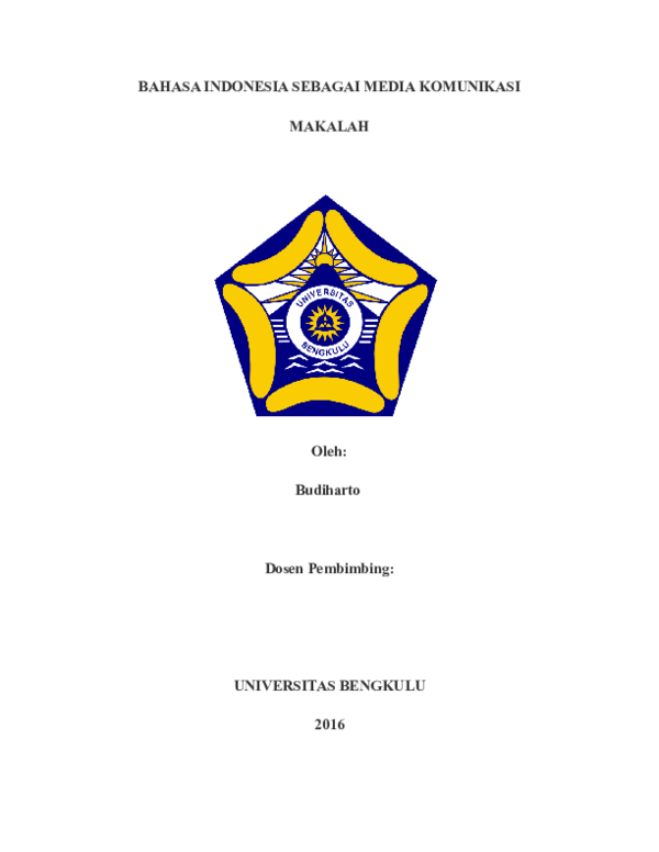 Doc Bahasa Indonesia Sebagai Media Komunikasi Kata Pengantar Budi Harto Academia Edu