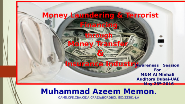 Ppt Money Laundering Muhammad Azeem Memon Academia Edu