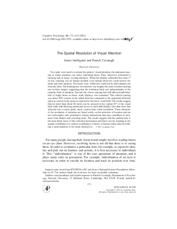 (PDF) The spatial resolution of visual attention