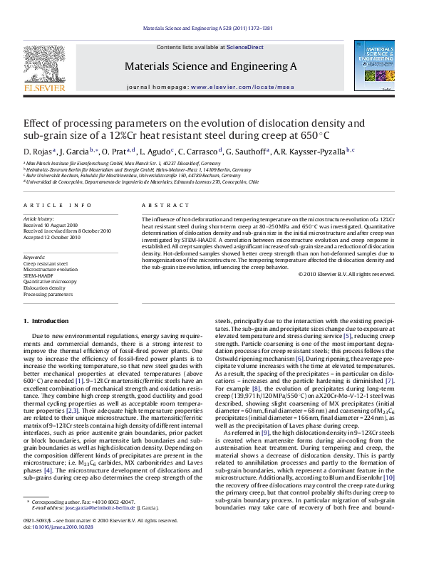(PDF) Effect of processing parameters on the evolution of dislocation ...