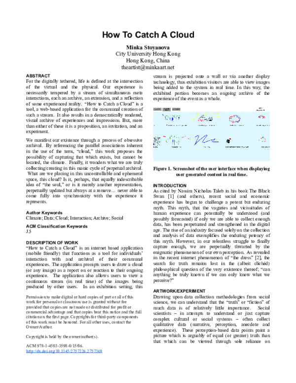 (PDF) How To Catch A Cloud Minka Stoyanova Academia.edu