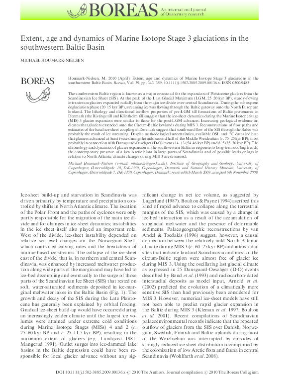 (PDF) Extent, age and dynamics of Marine Isotope Stage 3 glaciations in ...