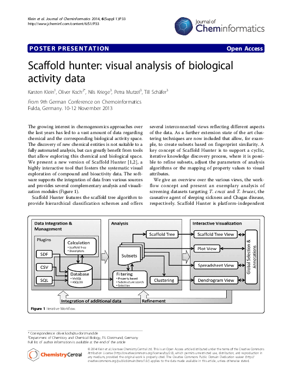 (PDF) Scaffold hunter: visual analysis of biological activity data