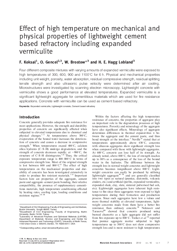 (PDF) Effect of high temperature on mechanical and physical properties ...