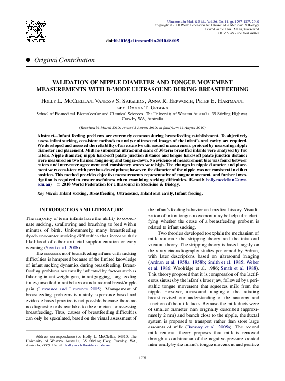 (PDF) Validation of Nipple Diameter and Tongue Movement Measurements ...