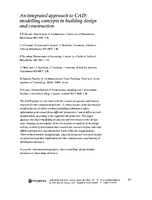 (PDF) An integrated approach to CAD: modelling concepts in building ...