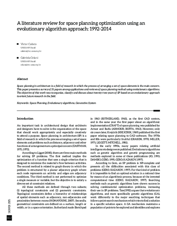 (PDF) A literature review for space planning optimization using an ...