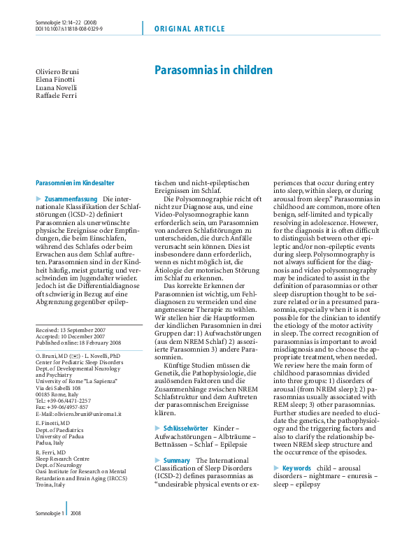 Parasomnia alzheimer picture