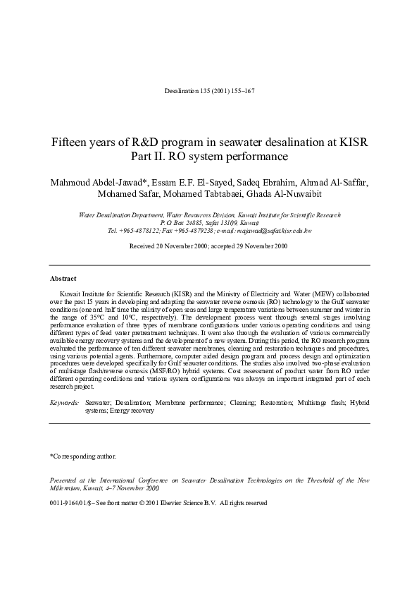 Seawater desalination essay image