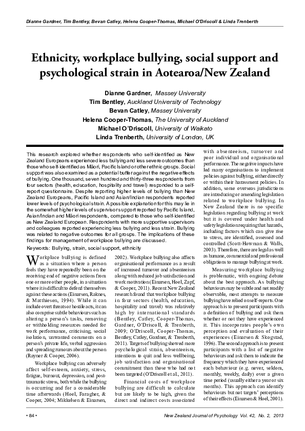 (PDF) New Zealand Journal of Psychology Tim Bentley Academia.edu