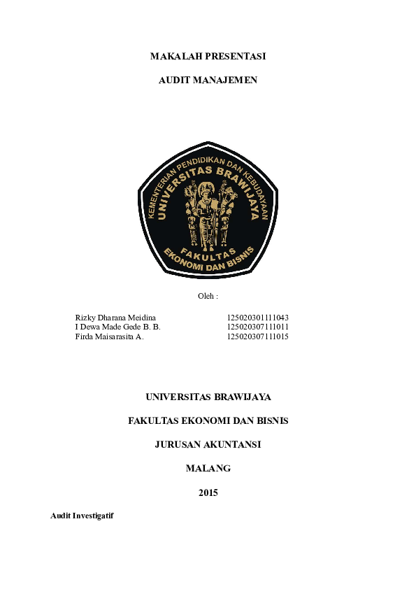 (PDF) MAKALAH PRESENTASI AUDIT MANAJEMEN