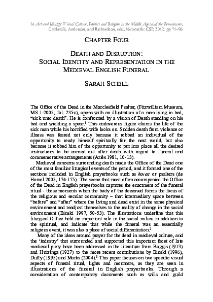 (PDF) Death and Disruption: Social Identity and Representation in the ...