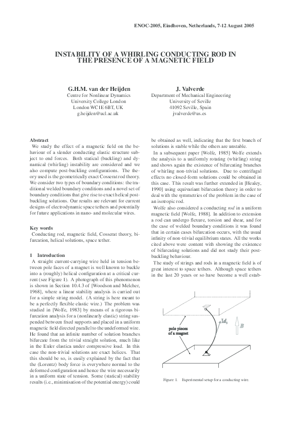 (PDF) Instability of a whirling conducting rod in the presence of a ...