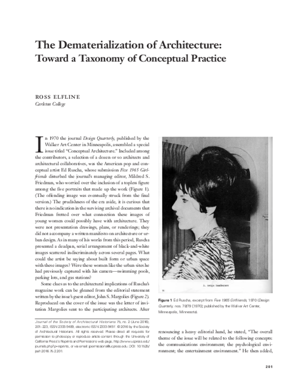 (PDF) The Dematerialization of Architecture: Toward a Taxonomy of ...