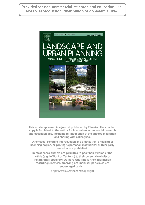 Landscape And Urban Planning Journal The Planning Dimension Of