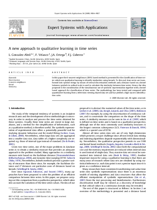 (PDF) A new approach to qualitative learning in time series