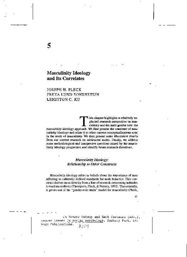 (PDF) Masculinity ideology and its correlates